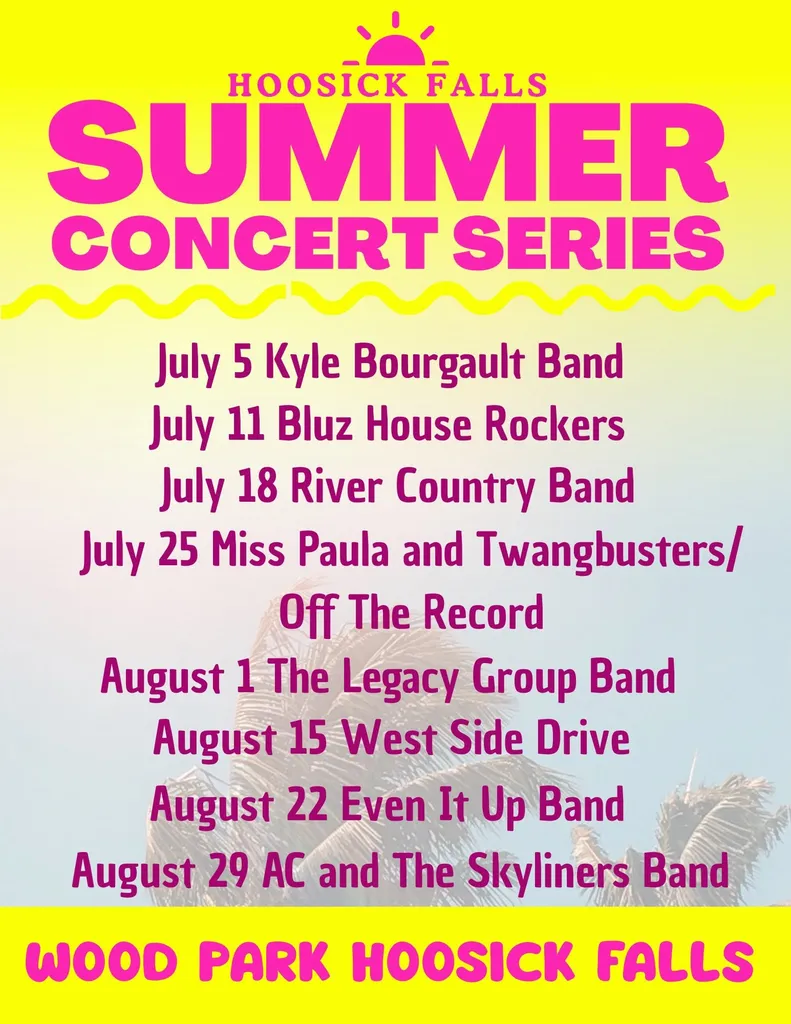 Hoosick Falls Summer Concerts flyer