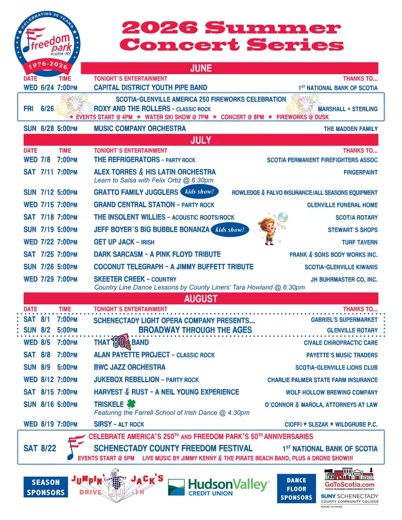 Freedom Park Concert Series flyer