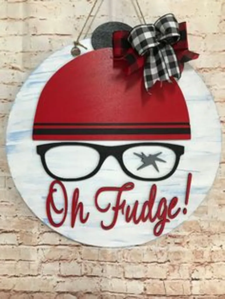 Oh Fudge Wood Door Hanger!