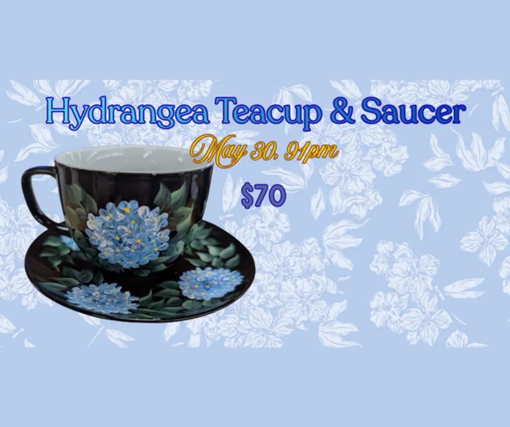 Hydrangea Teacup and Saucer