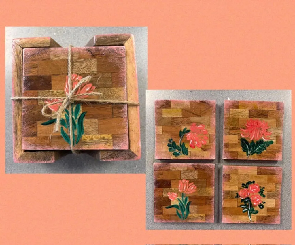 Wood Coaster Set Stencil Workshop *New! 5/31/26 @ 3:30pm