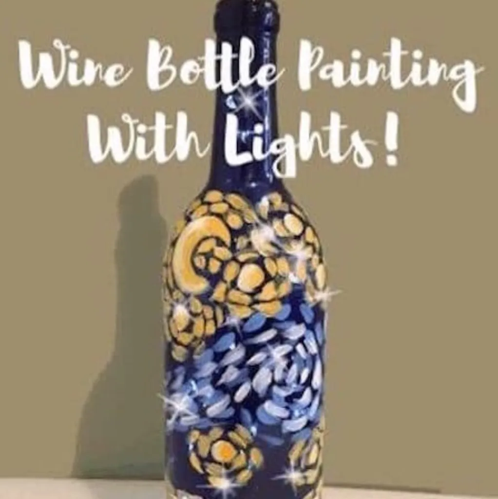 Starry Night Wine Bottle w/ Cork Fairy Lights! Just $45! Includes Mac N’ Cheese Bar & 1st Sangria!