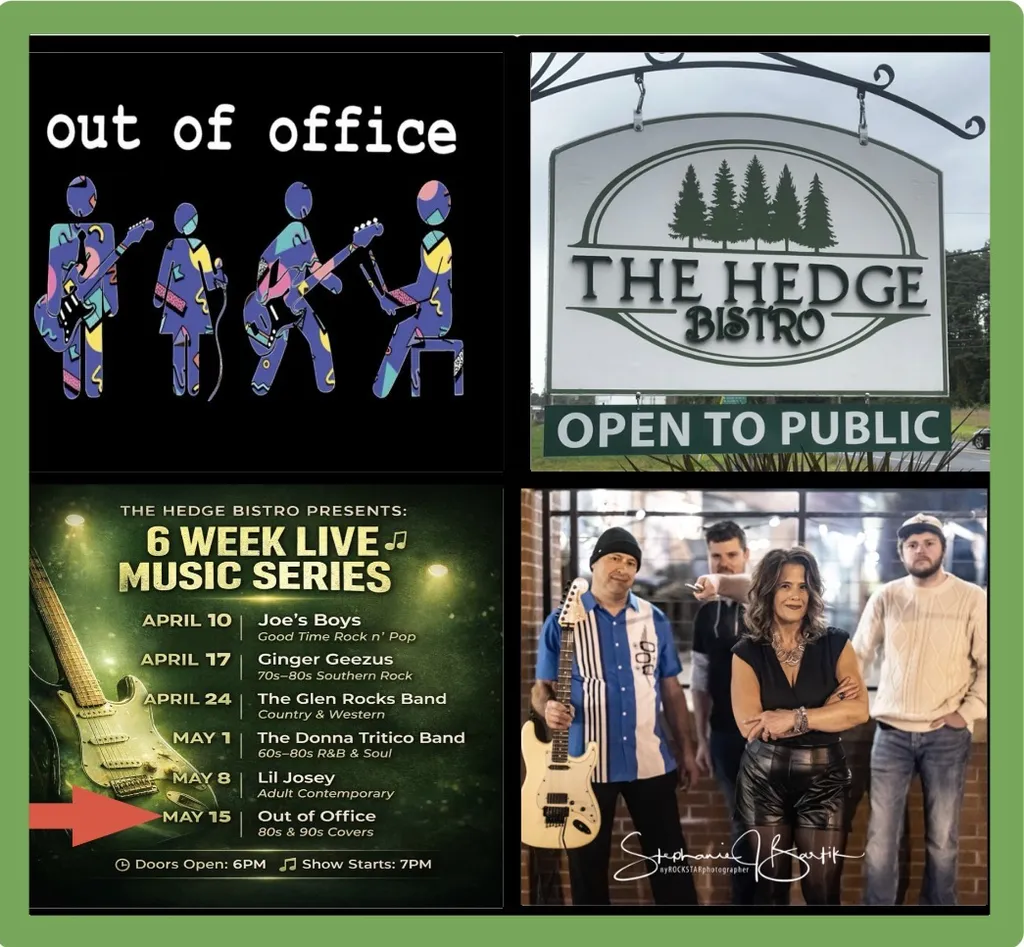 Out Of Office at The Hedge Bistro
