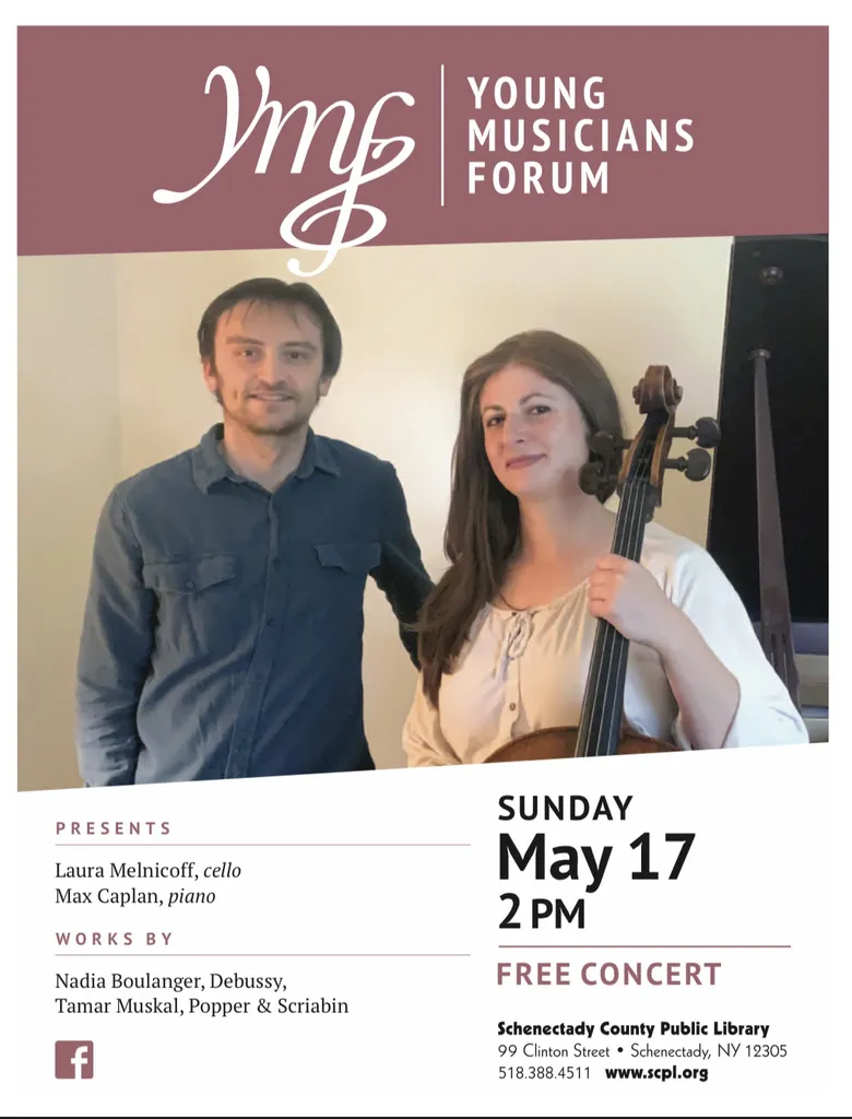 Free concert featuring Laura Melnicoff, cello and pianist Max Caplan