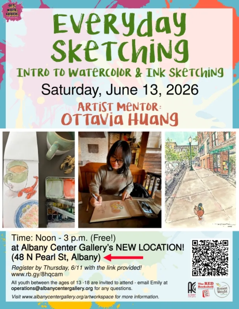 June 13, 2026 Art.Work.Space. Workshop: Everyday Sketching with Ottavia Huang