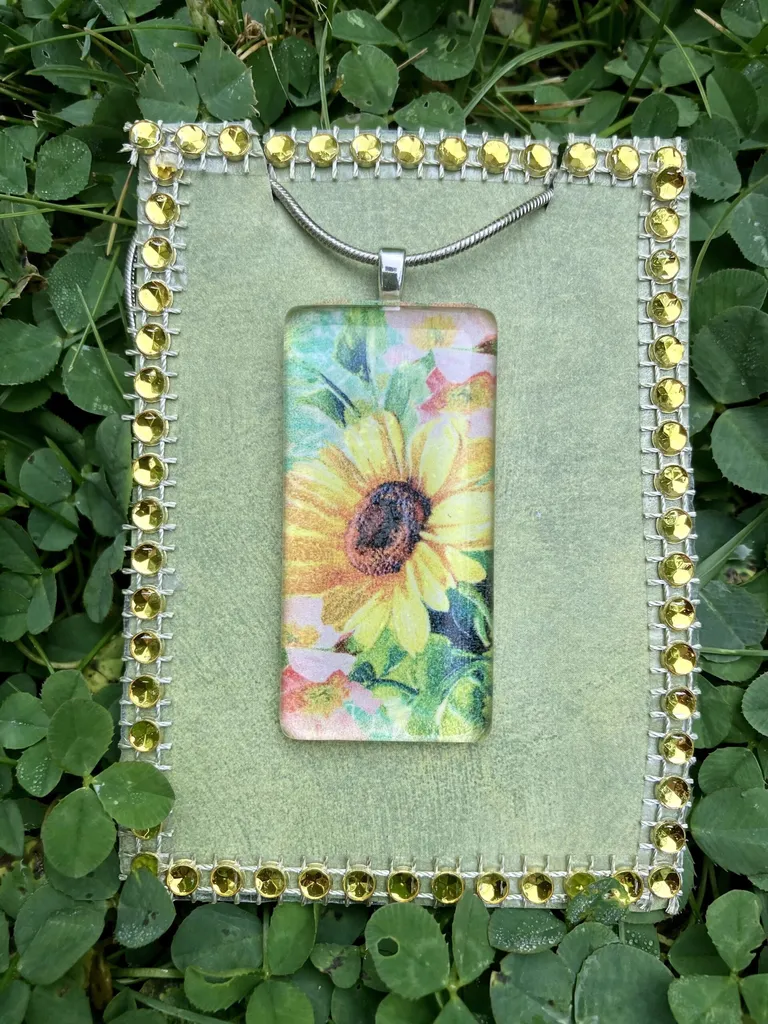 Upcycled Sunflower Domino Necklace Workshop