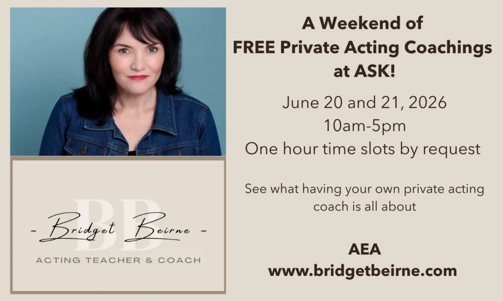 FREE 1-hour Acting Coaching with Bridget Beirne