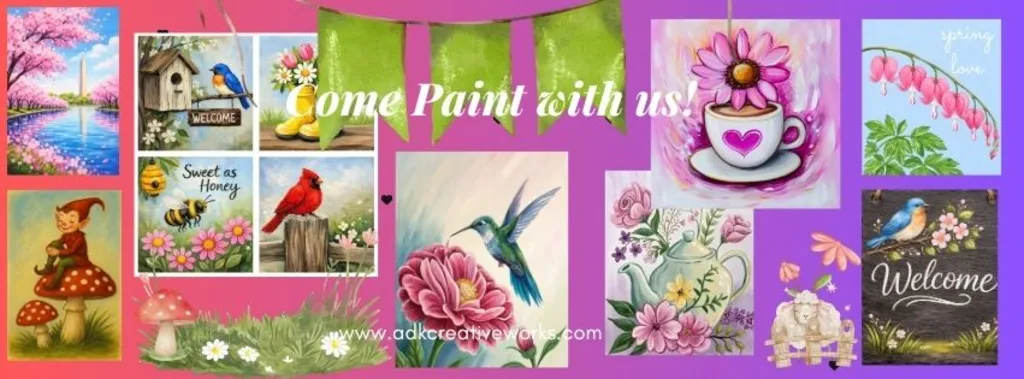 Drop In Class Wednesday May 27th 2-5 pm- Pop in and Paint $20/$10 Kids