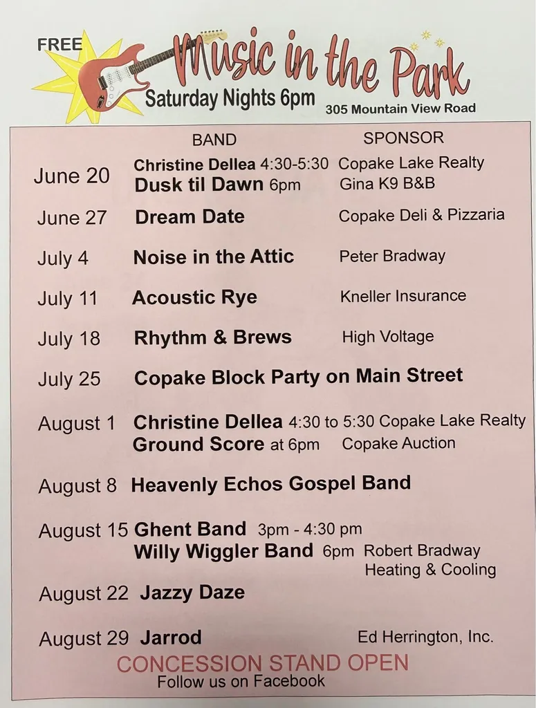 Copake Music in the Park: Copake Block Party on Main Street