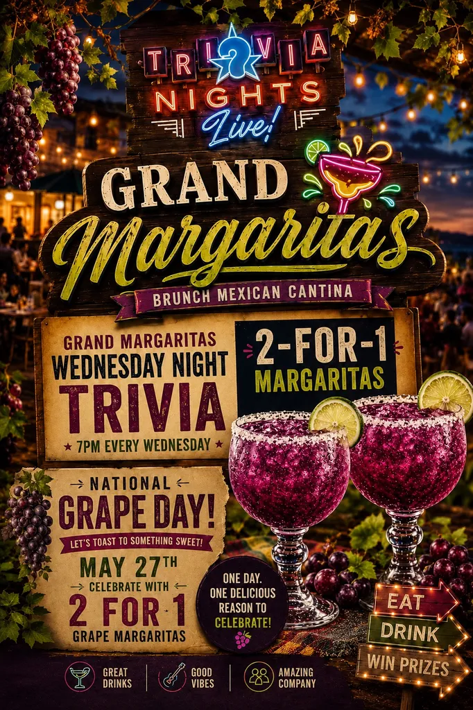 Grand Trivia Nights Live & 2 for 1 Margaritas