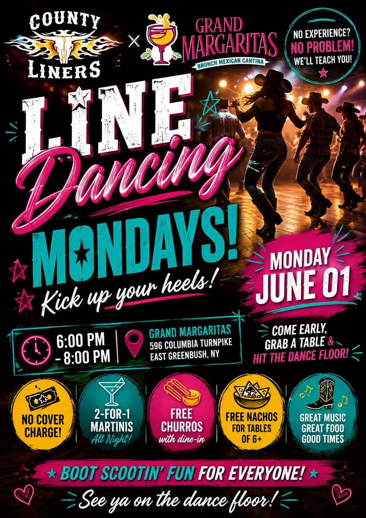 FREE Line Dance Lessons @ Grand Margaritas- East Greenbush