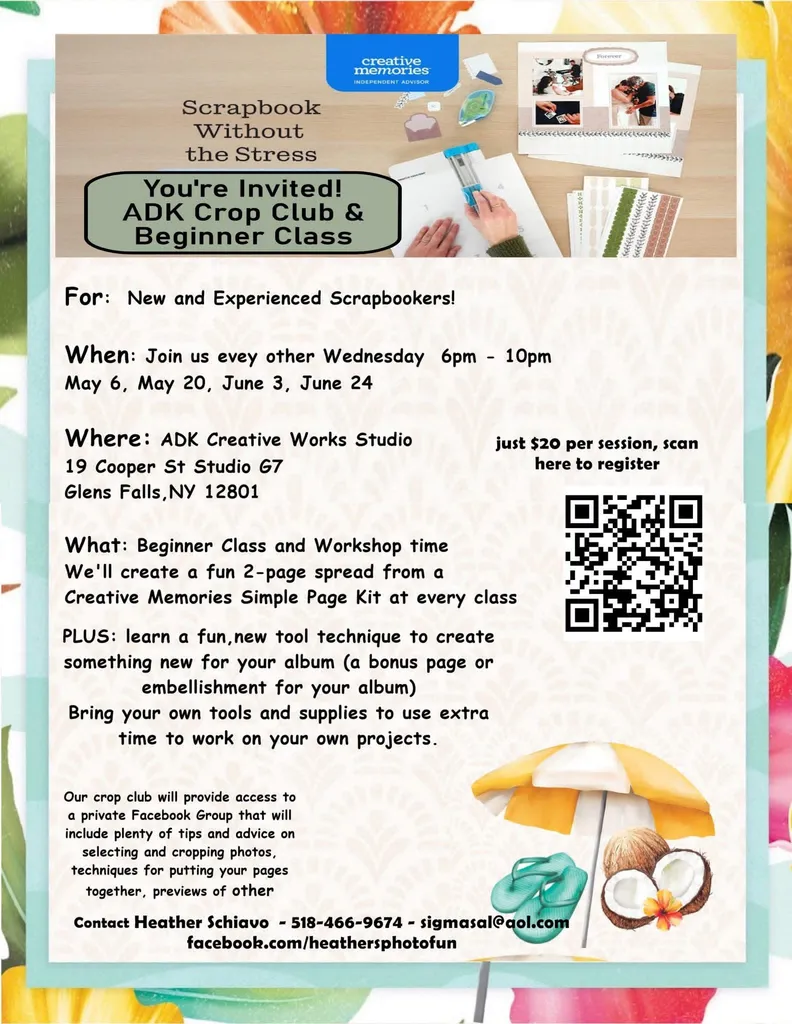 Creative Memories: ADK Crop Club & Beginners Class -June 3rd $20