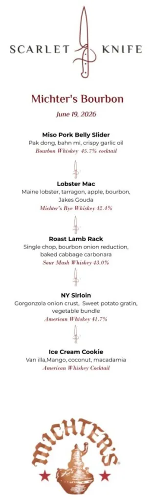 Bourbon Dinner featuring Michter’s Distillery