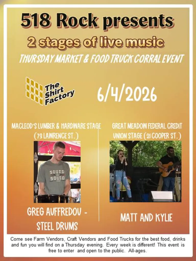 Live Music At The Shirt Factory!