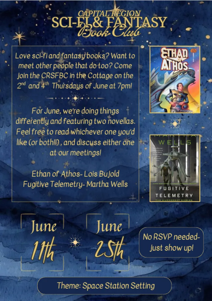 Capital Region Sci-Fi & Fantasy Book Club Meetup: 'Ethan of Athos' & 'Fugitive Telemetry'