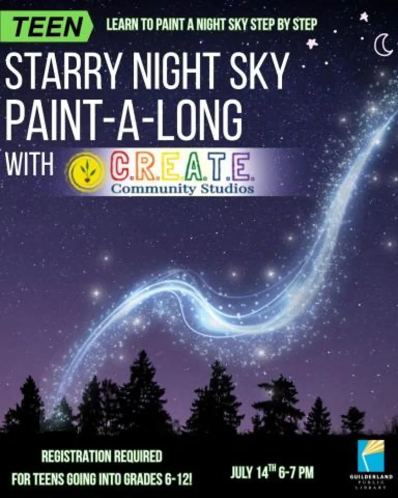 Starry Night Sky Paint Along with C.R.E.A.T.E. Studios