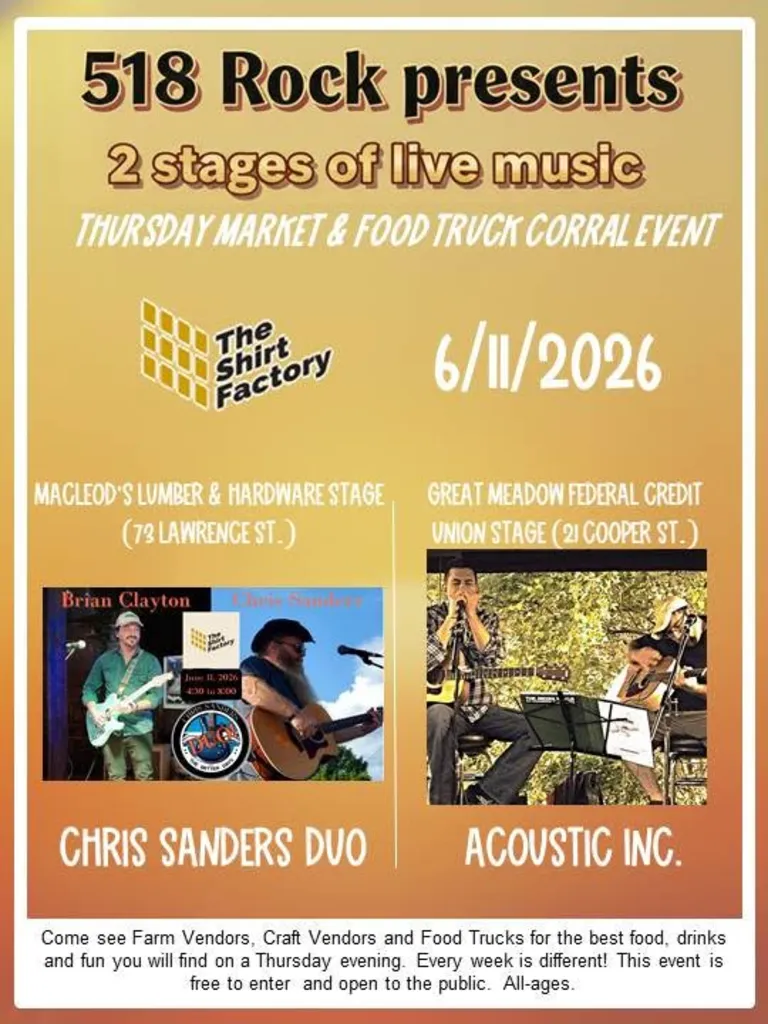 Live Music At The Shirt Factory!
