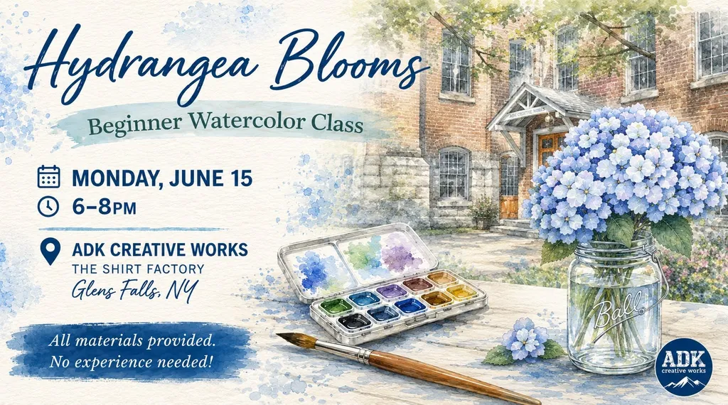 Hydrangea Blooms: Beginner Watercolor Class