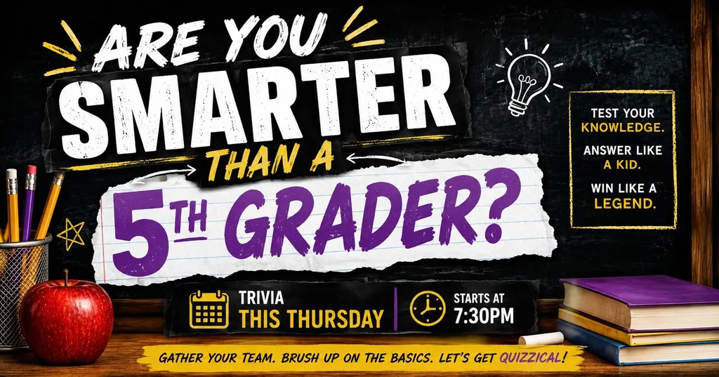 🧠 Are You Smarter Than a 5th Grader? Trivia Night at Tap & Barrel