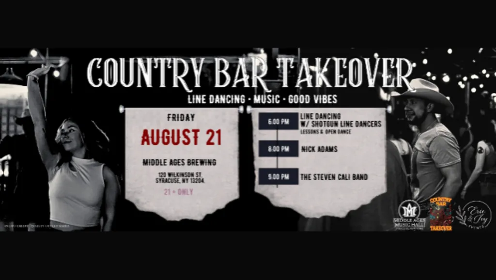 Visions FCU Presents: Country Bar Takeover w/ Line Dancing + Nick Adams + Steven Cali Band
