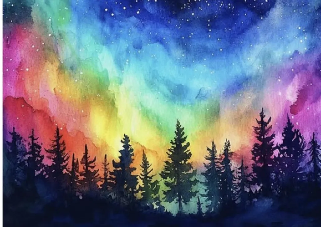 A Mid Summer Northern Lights Painting and Tea w/ ArtTEAsta