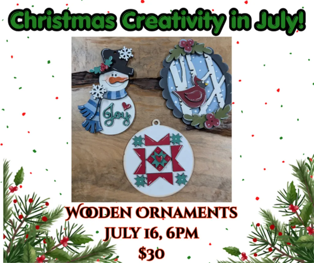 Christmas in July WOODEN Ornaments