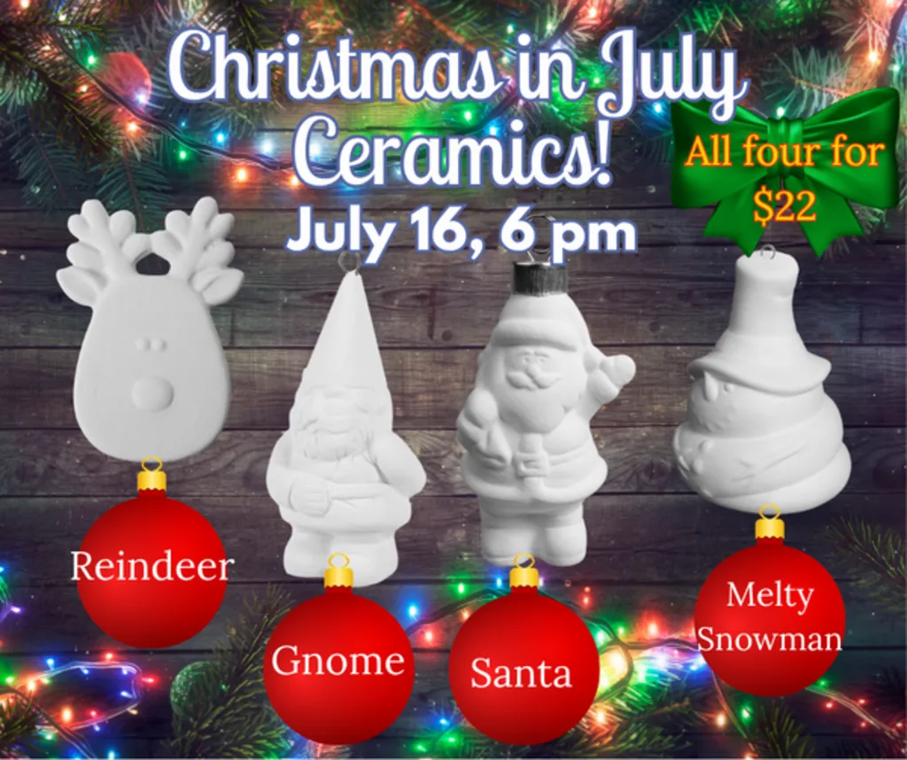 Christmas in July CERAMIC Ornaments