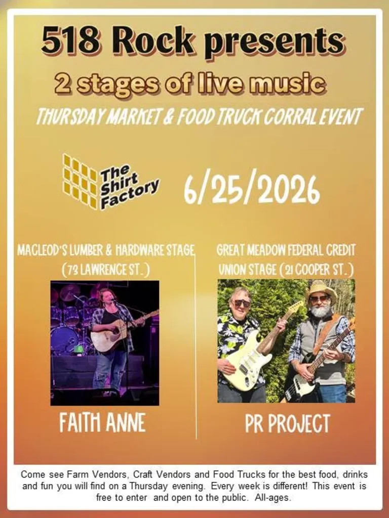 Live Music At The Shirt Factory!