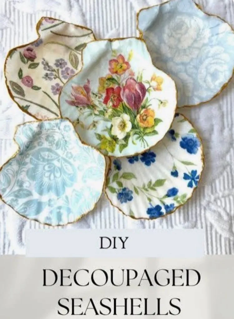 Decoupage Seashell Trinket Dishes