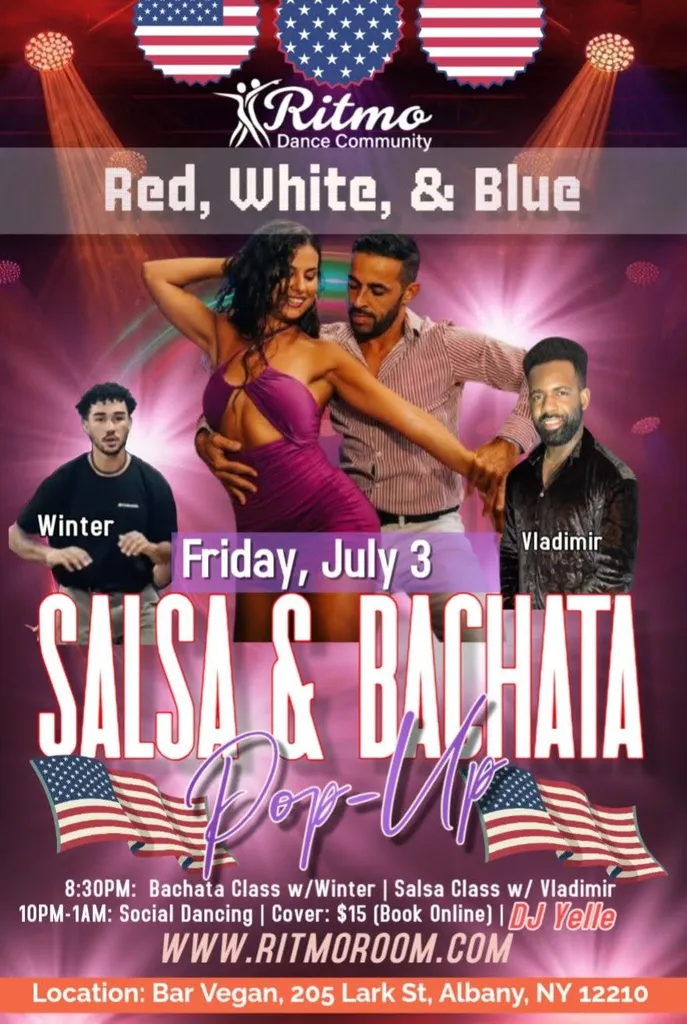Salsa and Bachata Pop-Up: Red, White, and Blue 💃🏻