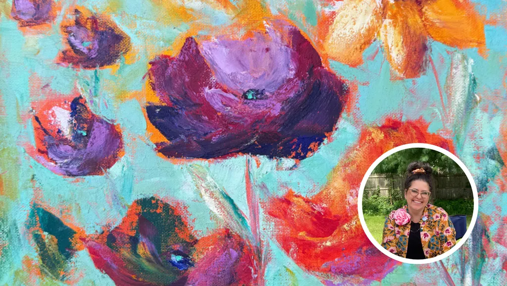 Abstract Floral in Oil and Cold Wax with Tracy Loring