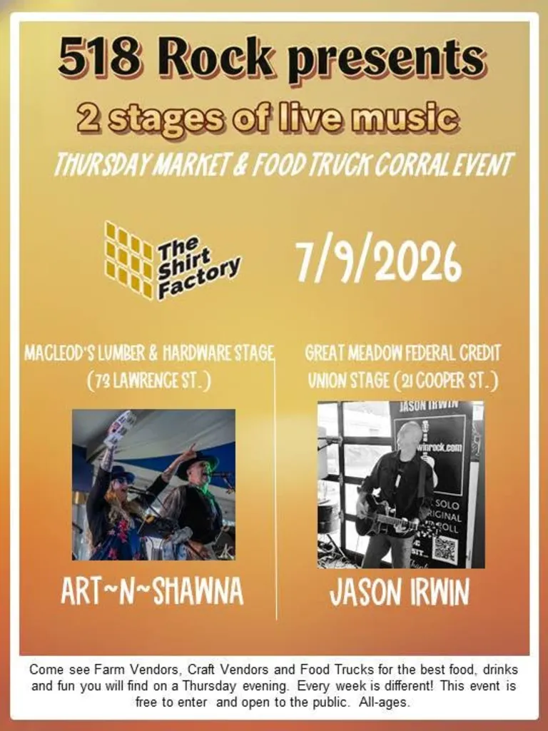 Live Music At The Shirt Factory!