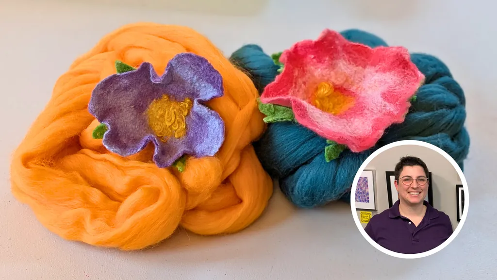 Fuzzy Flowers with artist in residence Althea Pestine Stevens