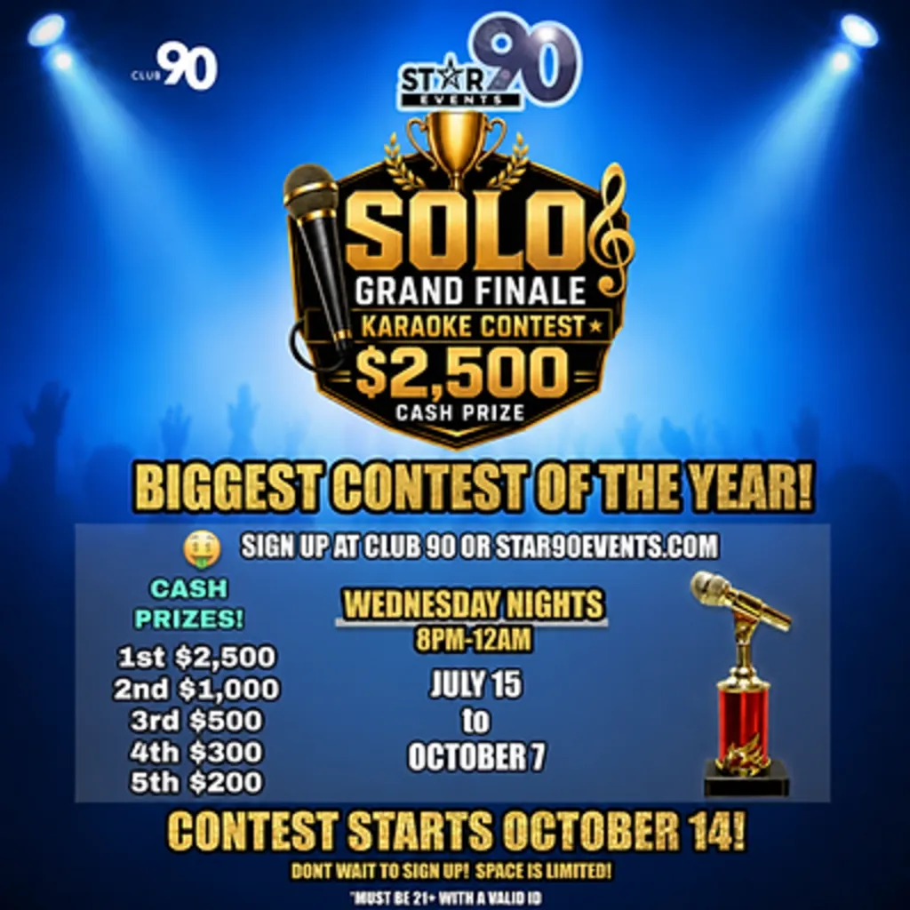 Sign Up: $2,500 Solo Karaoke Contest!