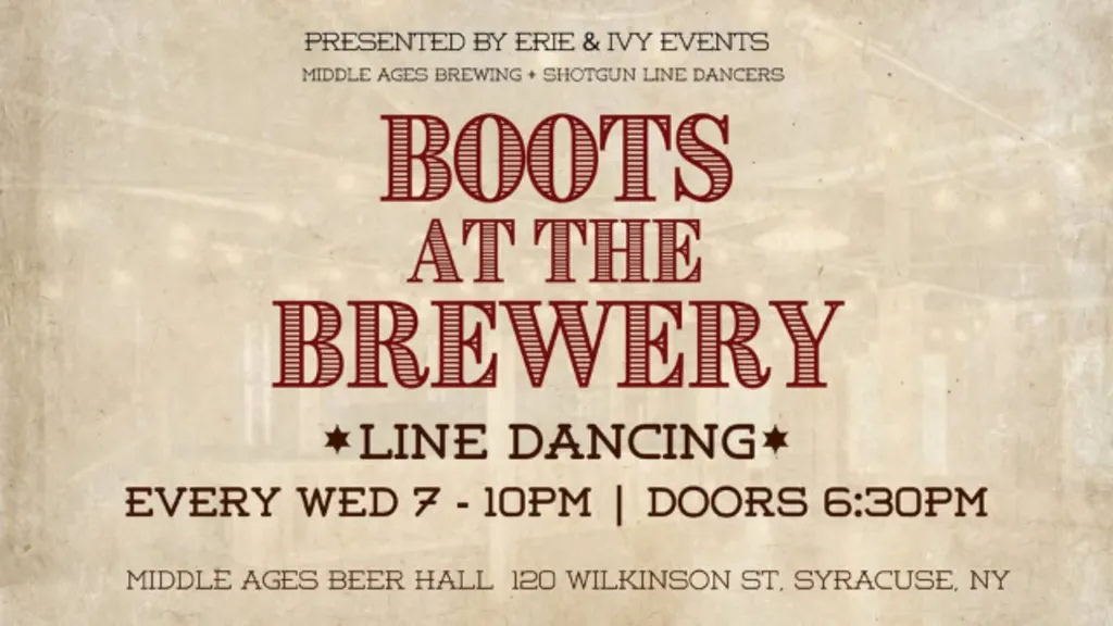 Presented by Erie & Ivy Events Boots at the Brewery | Line Dancing
