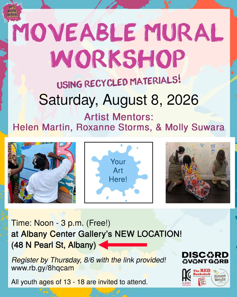 August 8, 2026 Art.Work.Space Workshop: Moveable Murals with Helen Martin, Roxanne Storms, and Molly Suwara