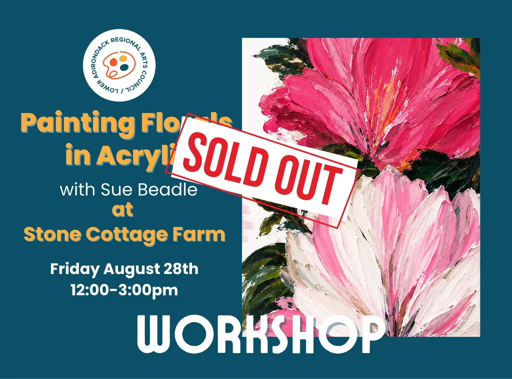 Painting Florals in Acrylic with Sue Beadle, at Stone Cottage Farm
