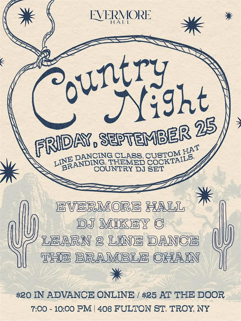 Country Night & Learn to Line Dance at Evermore!