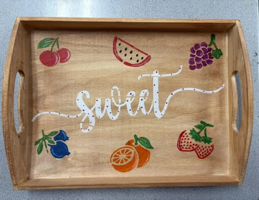 Stenciled Wood Tray Paint & Sip Event! 8/14/26 @ 6:30pm