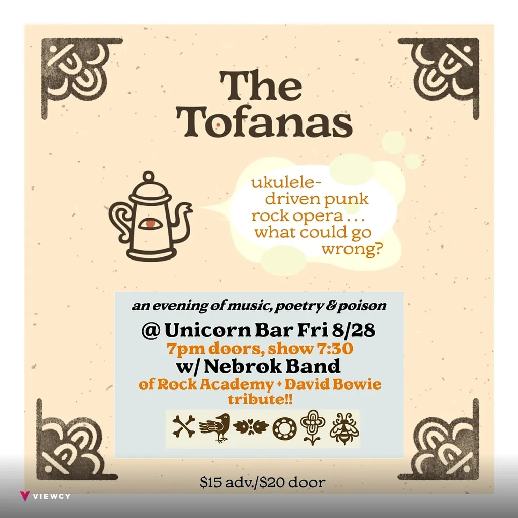 Ukulele Punk-Rock Opera by The Tofanas + David Bowie Tribute by Nebrok Band!
