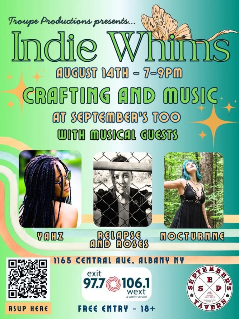 August 14th - Indie Whims - Yahz, Relapse & Roses, Nocturnne