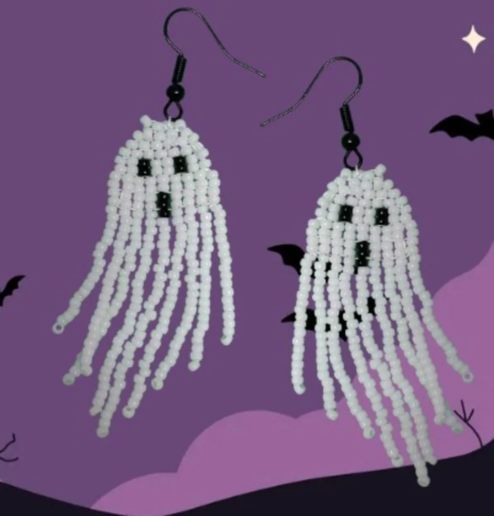 DIY Beaded Ghost Earrings