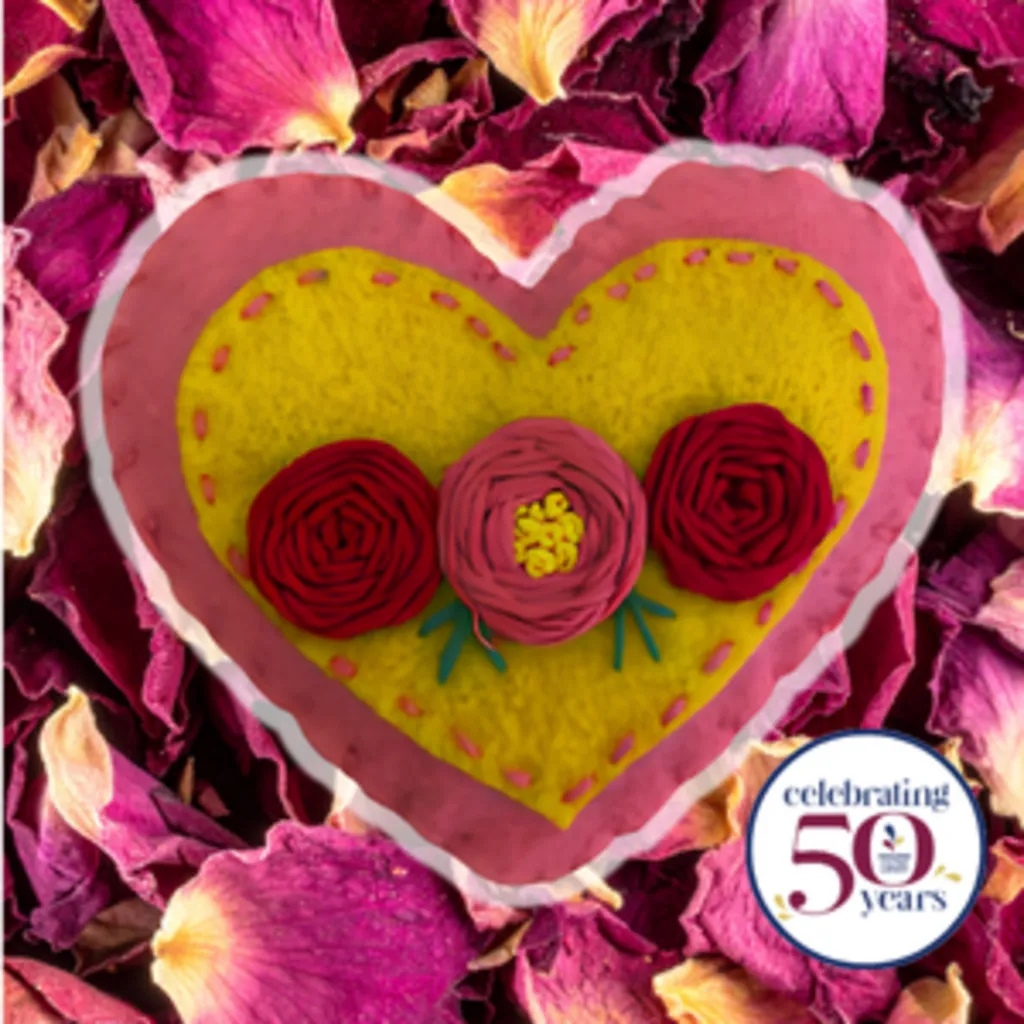 Embroider a Heart Sachet with Roses
