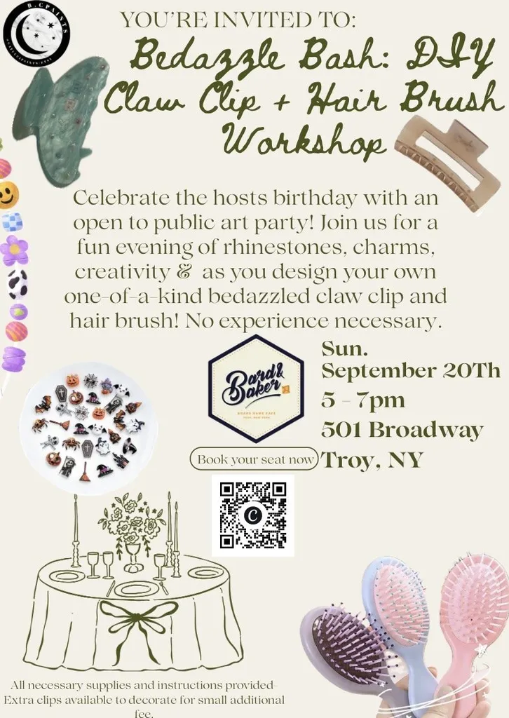 Bedazzle & Charm: DIY Claw Clip + Hair Brush Workshop