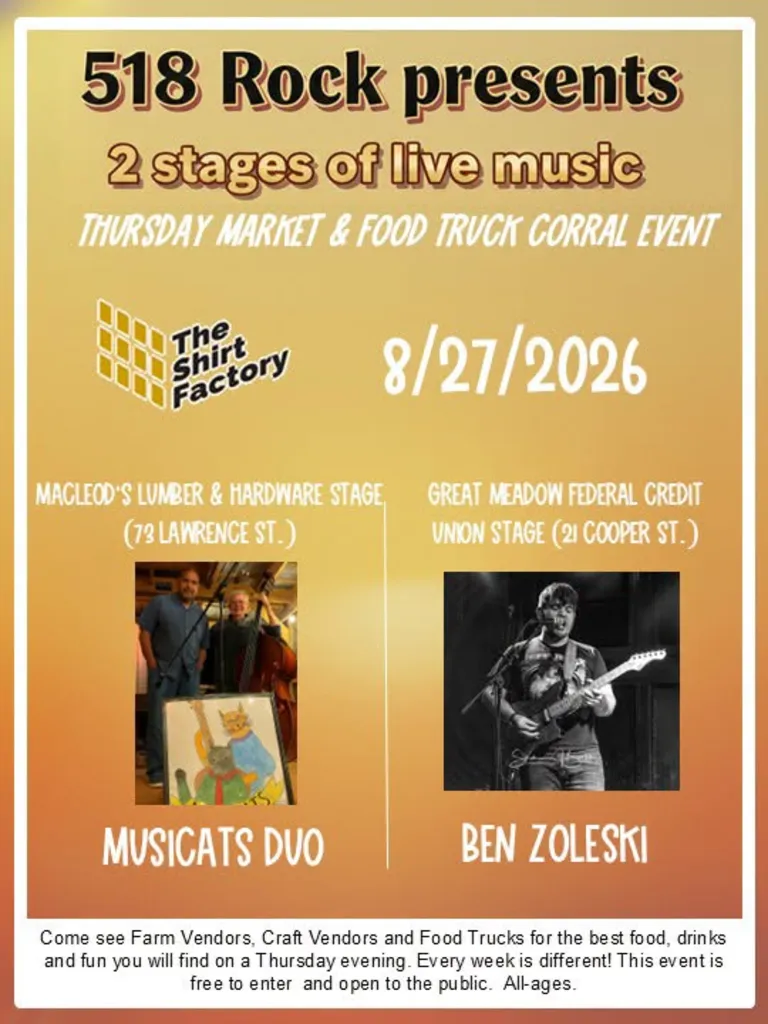 Live Music At The Shirt Factory!