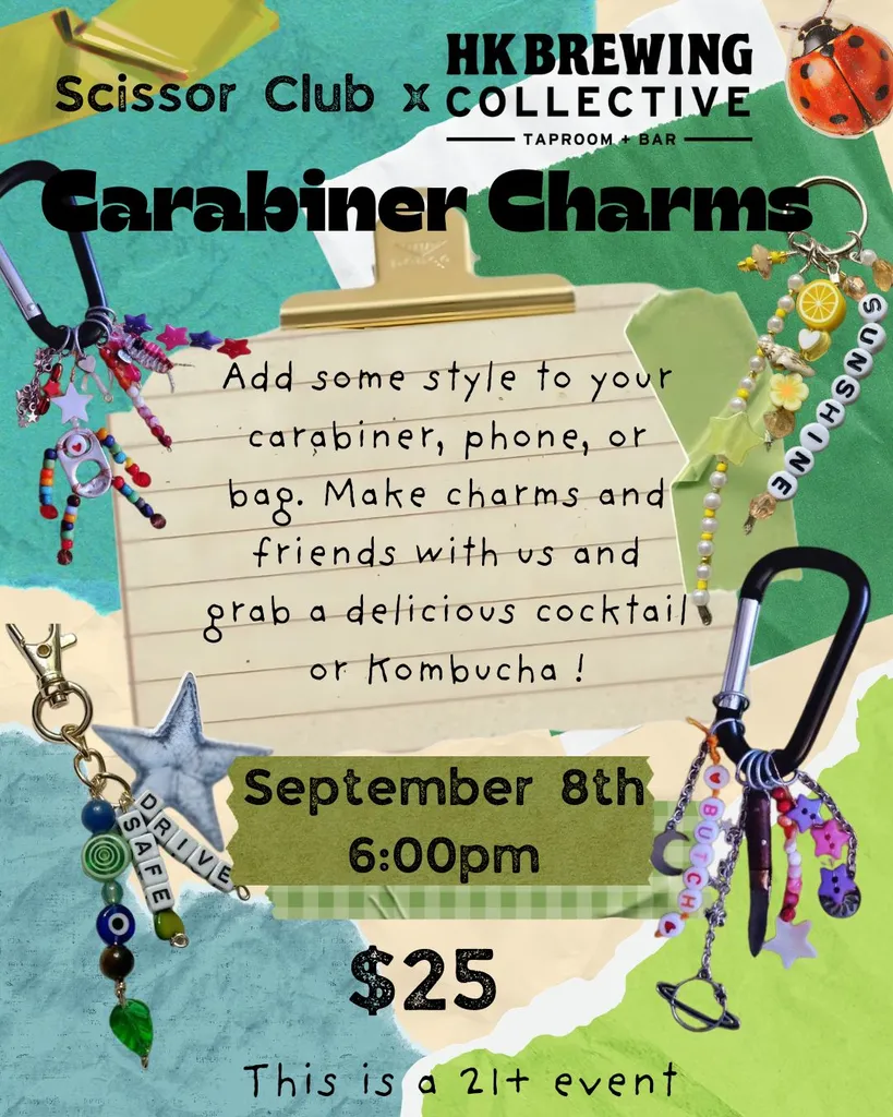 Carabiner Charms with Scissor Club
