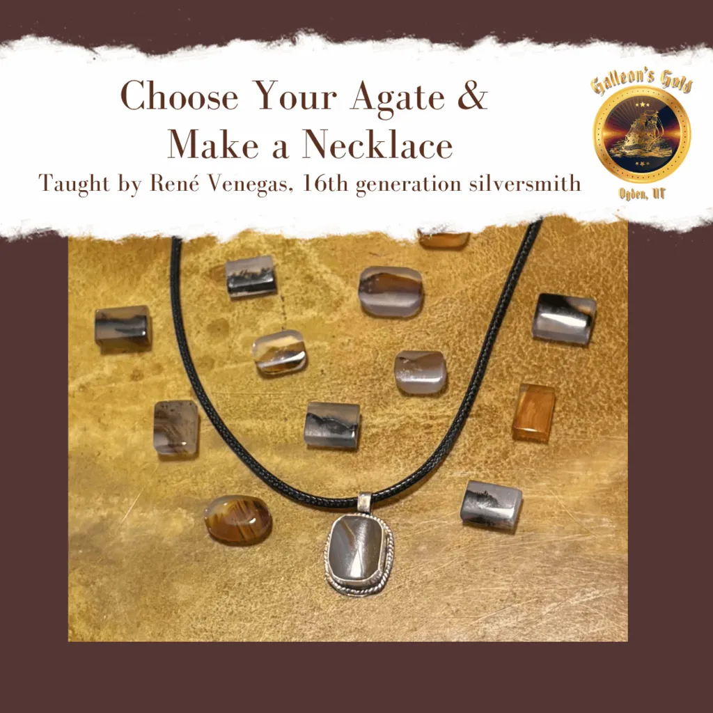 Agate Pendant Class with Rene, Saturday, September 12, 10am — 12noon (taught by Rene in Classroom, $55)