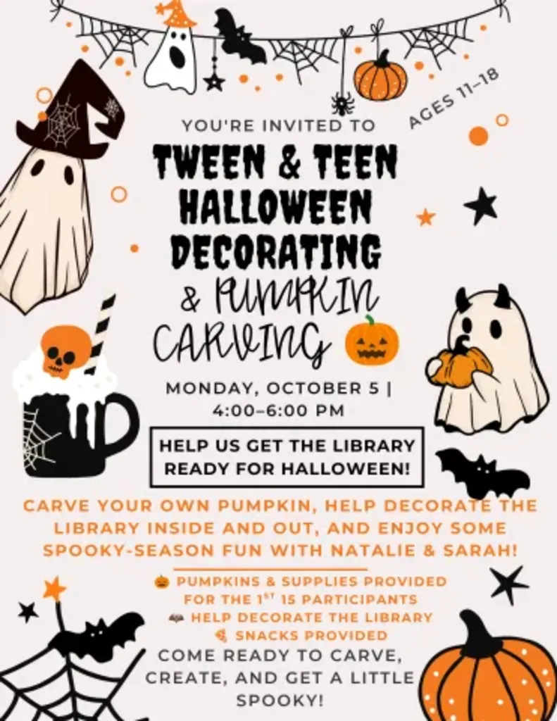 Tween & Teen Halloween Decorating & Pumpkin Carving 🎃