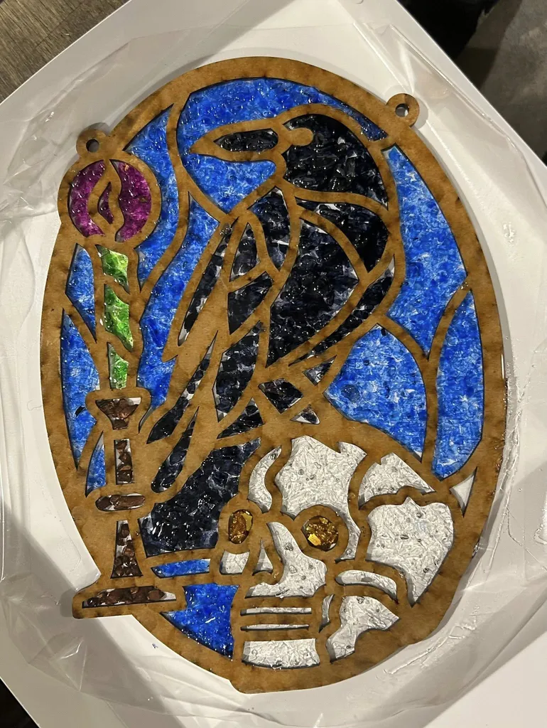 Witchy Wednesday! Crushed Glass Raven & Skull Resin Pour! Just $45!