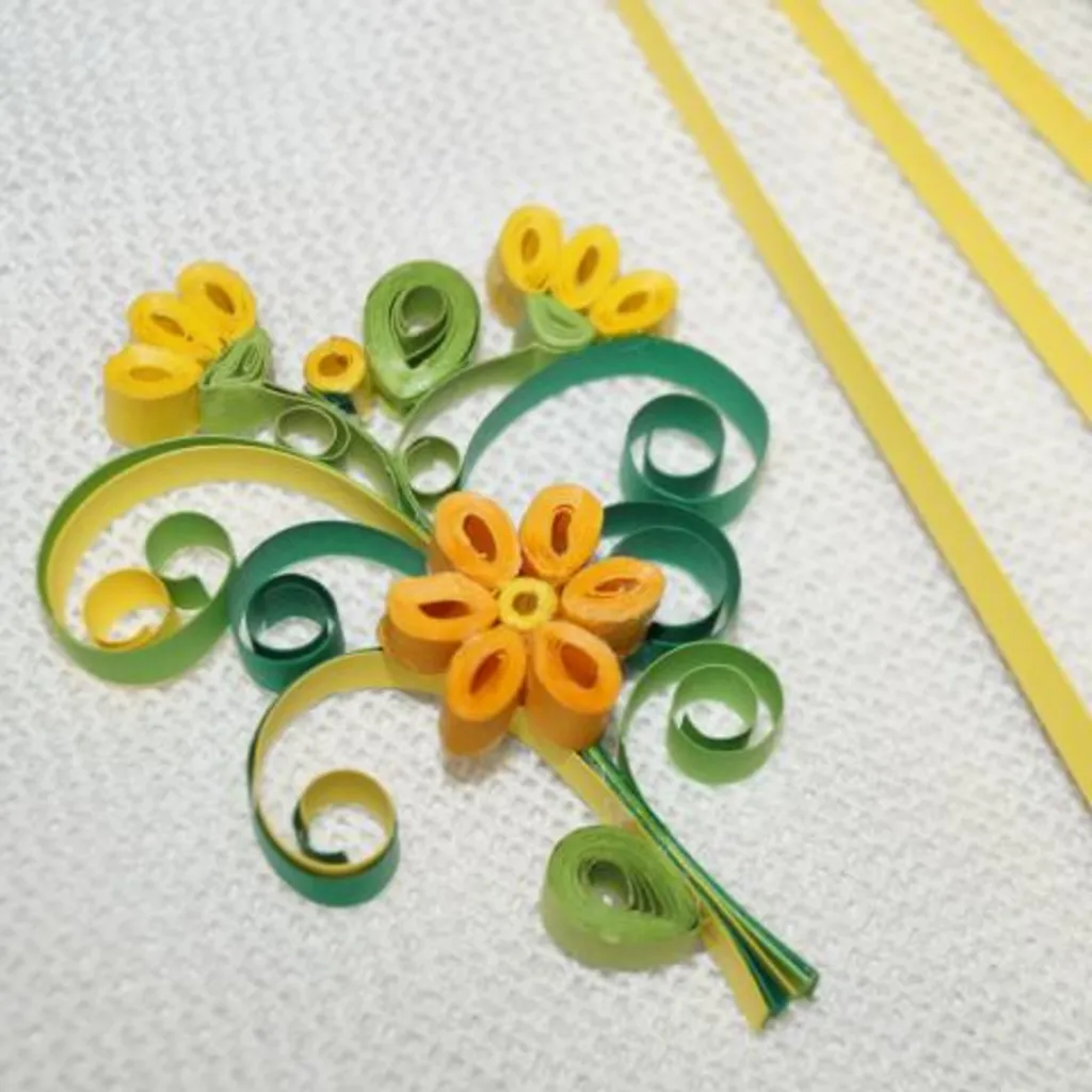 Paper Quilling: Flowers on a Bookshelf